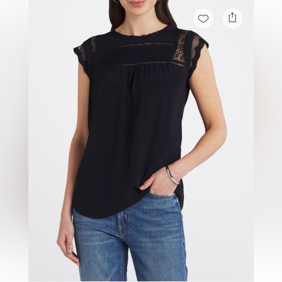 NWT Daniel Rainn Becru Lace Detail Blouse - Picture 1 of 6